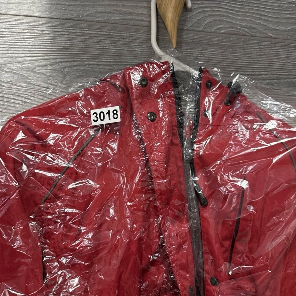 Eddie Bauer Red Hooded Windbreaker Jacket Womens XL WeatherEdge Nylon Zip - Picture 9 of 9